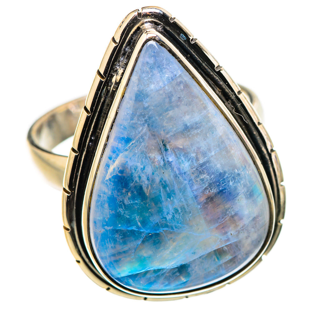 Rainbow Moonstone Rings handcrafted by Ana Silver Co - RING130209 - Photo 2