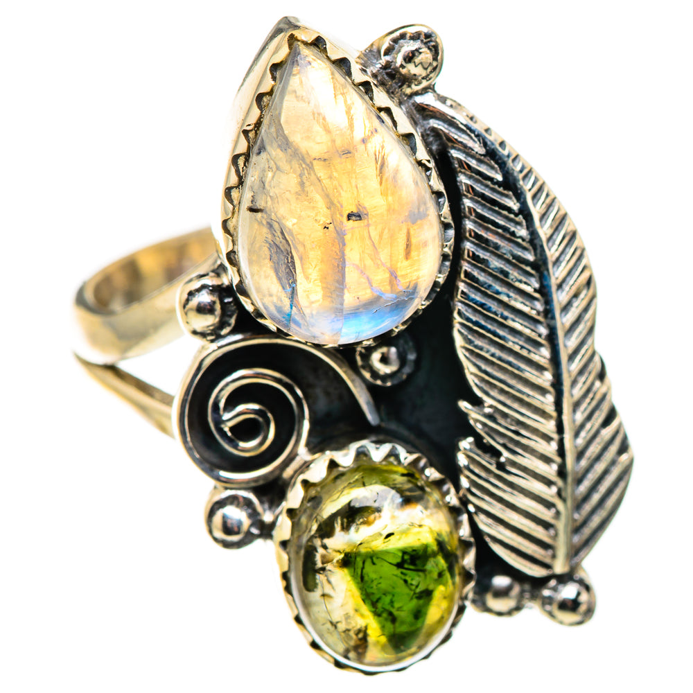 Rainbow Moonstone Rings handcrafted by Ana Silver Co - RING130238 - Photo 2