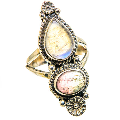 Rainbow Moonstone Rings handcrafted by Ana Silver Co - RING130248 - Photo 2