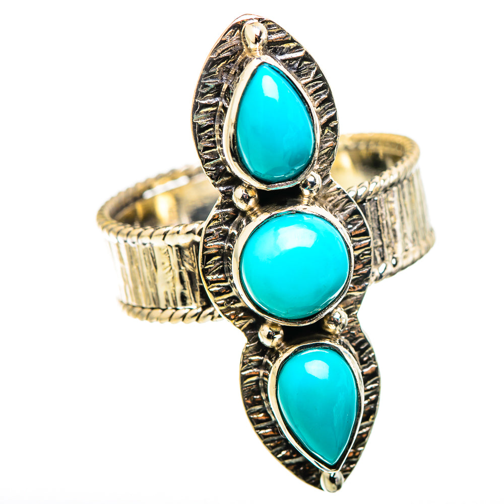 Sleeping Beauty Turquoise Rings handcrafted by Ana Silver Co - RING130251 - Photo 2