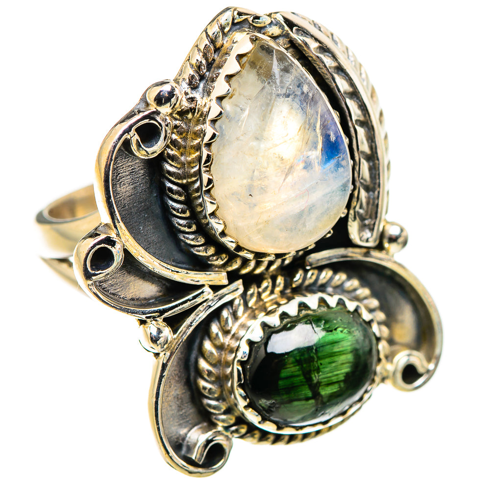 Rainbow Moonstone Rings handcrafted by Ana Silver Co - RING130258 - Photo 2