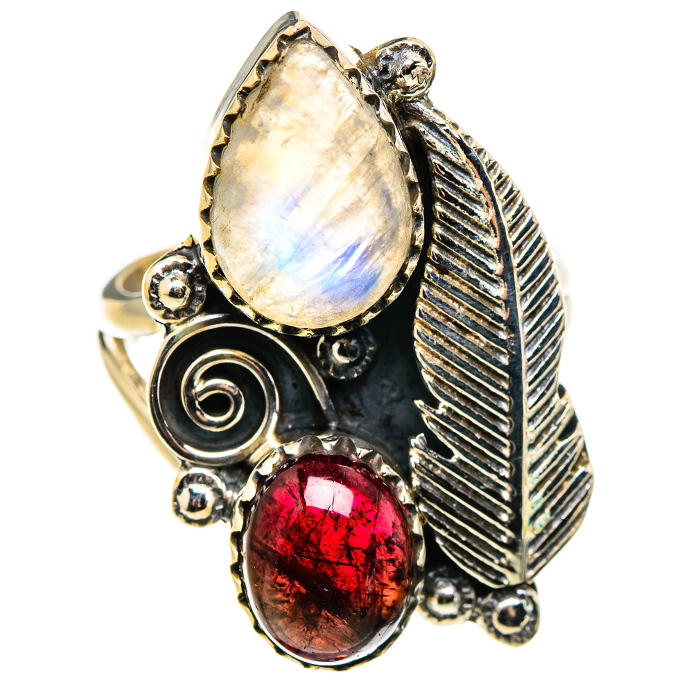 Rainbow Moonstone Rings handcrafted by Ana Silver Co - RING130262 - Photo 2