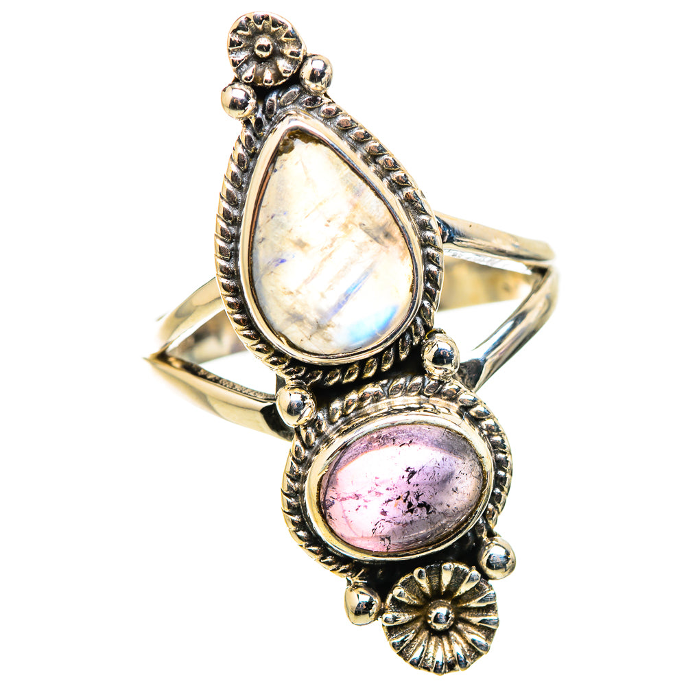 Rainbow Moonstone Rings handcrafted by Ana Silver Co - RING130264 - Photo 2