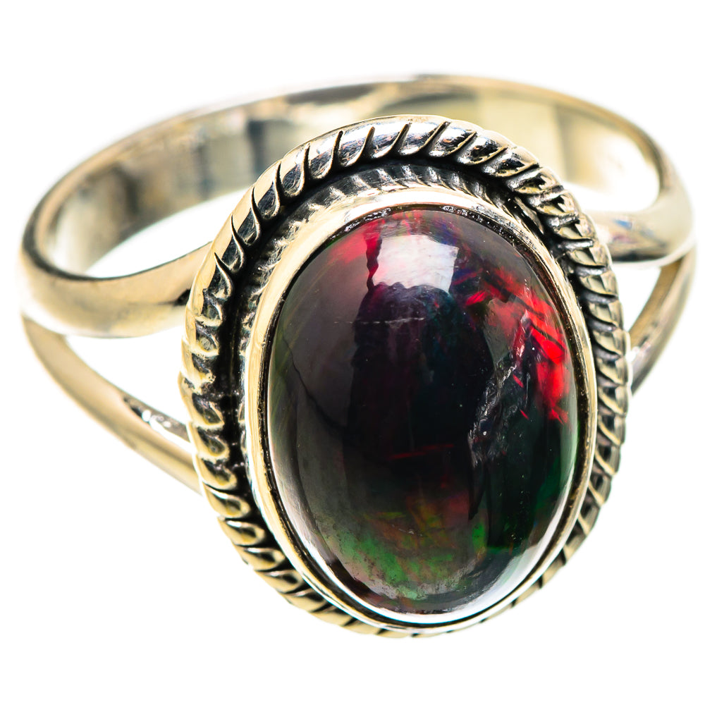 Black Opal Rings handcrafted by Ana Silver Co - RING130269 - Photo 2