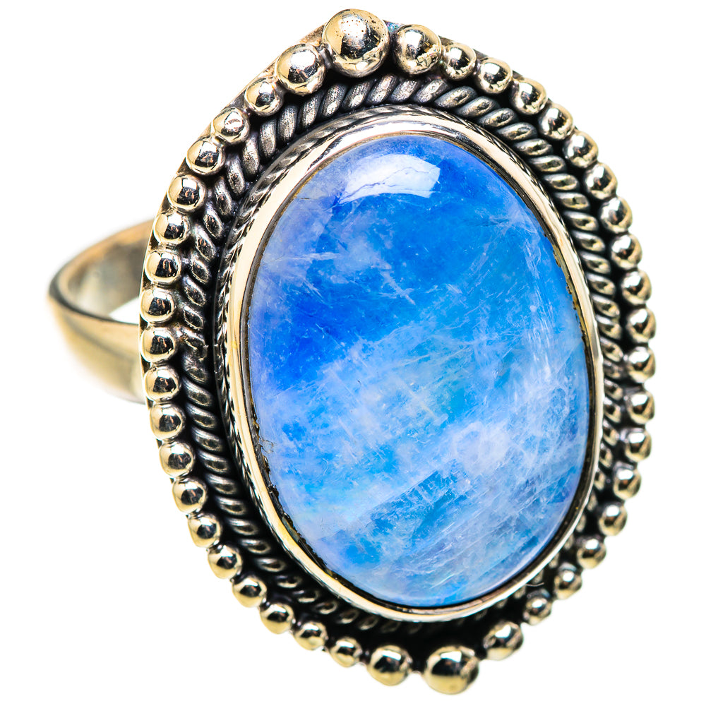 Rainbow Moonstone Rings handcrafted by Ana Silver Co - RING130278 - Photo 2