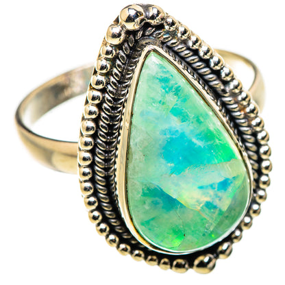 Green Moonstone Rings handcrafted by Ana Silver Co - RING130279 - Photo 2
