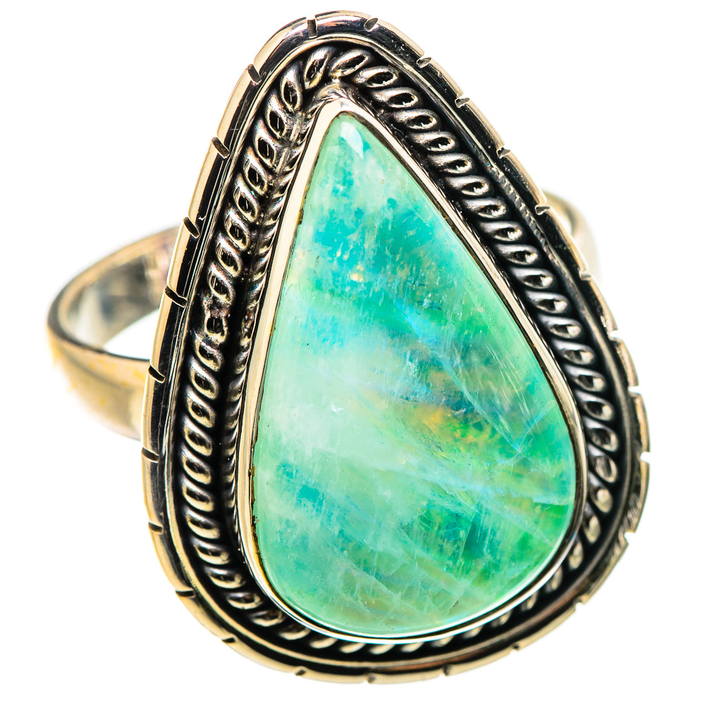 Green Moonstone Rings handcrafted by Ana Silver Co - RING130280 - Photo 2