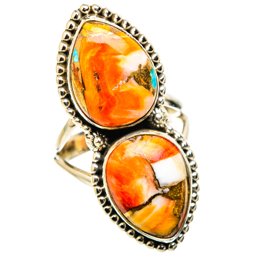 Spiny Oyster Turquoise Rings handcrafted by Ana Silver Co - RING130282 - Photo 2