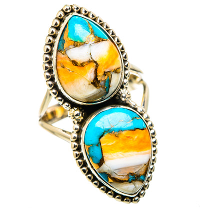 Spiny Oyster Turquoise Rings handcrafted by Ana Silver Co - RING130290 - Photo 2