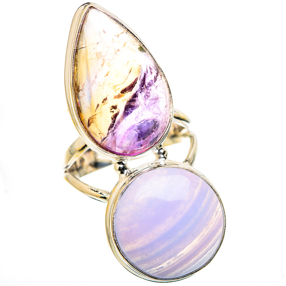 Blue Lace Agate Rings handcrafted by Ana Silver Co - RING130295 - Photo 2
