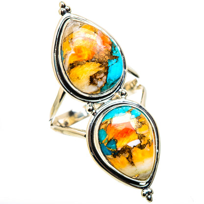 Spiny Oyster Turquoise Rings handcrafted by Ana Silver Co - RING130296 - Photo 2