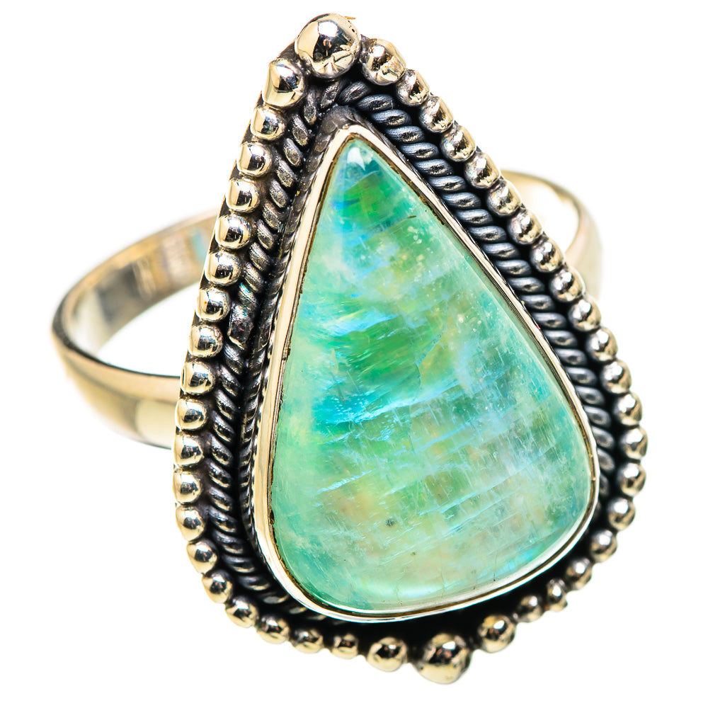 Green Moonstone Rings handcrafted by Ana Silver Co - RING130302 - Photo 2