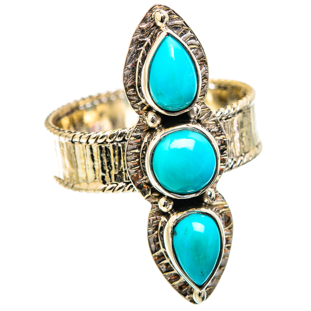 Sleeping Beauty Turquoise Rings handcrafted by Ana Silver Co - RING130327 - Photo 2