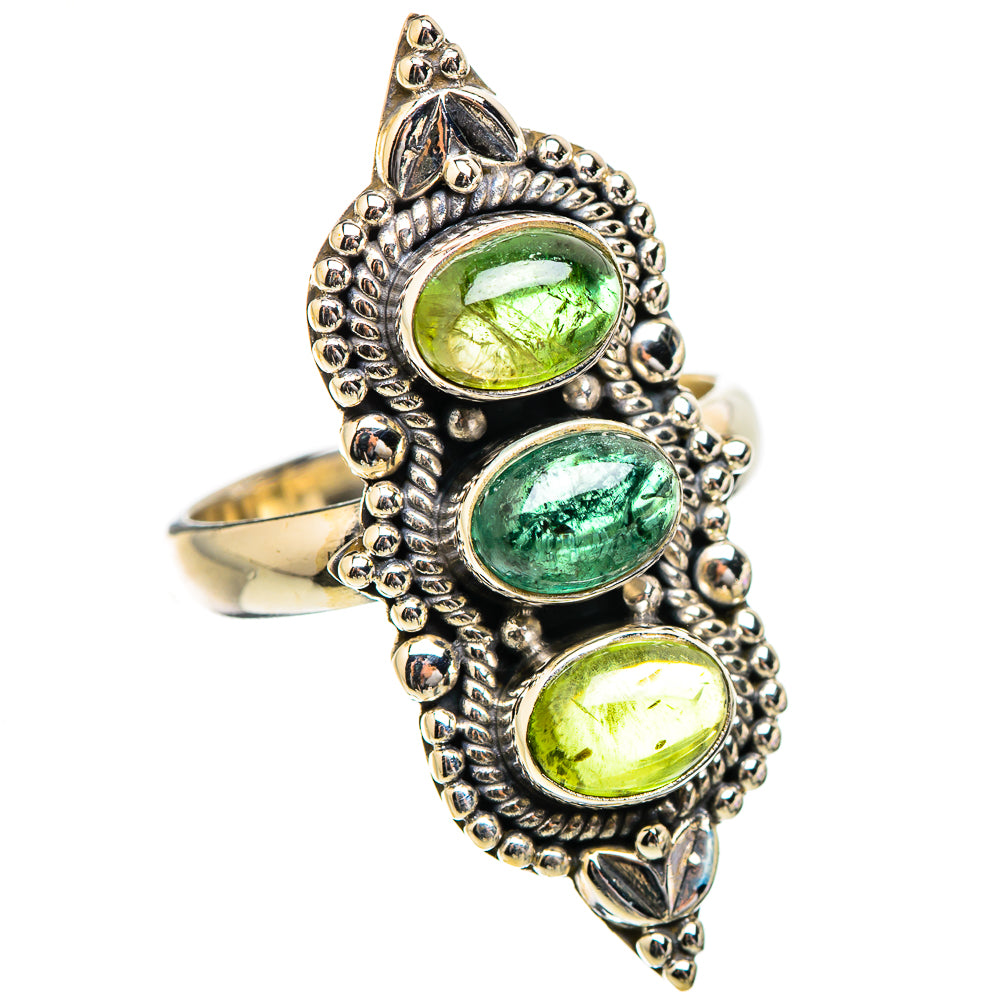 Green Tourmaline Rings handcrafted by Ana Silver Co - RING130335 - Photo 2
