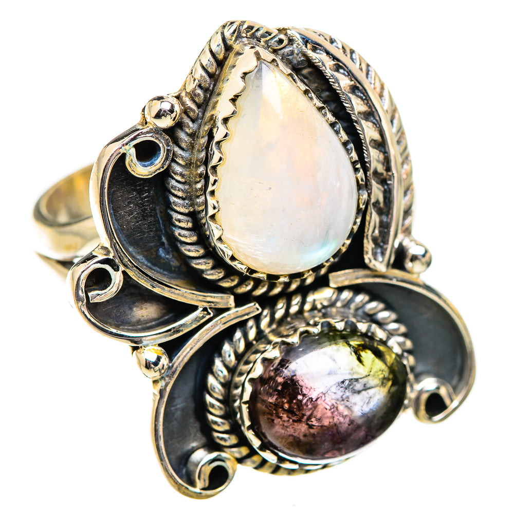 Rainbow Moonstone Rings handcrafted by Ana Silver Co - RING130348 - Photo 2