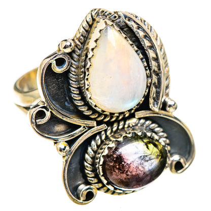 Rainbow Moonstone Rings handcrafted by Ana Silver Co - RING130348 - Photo 2