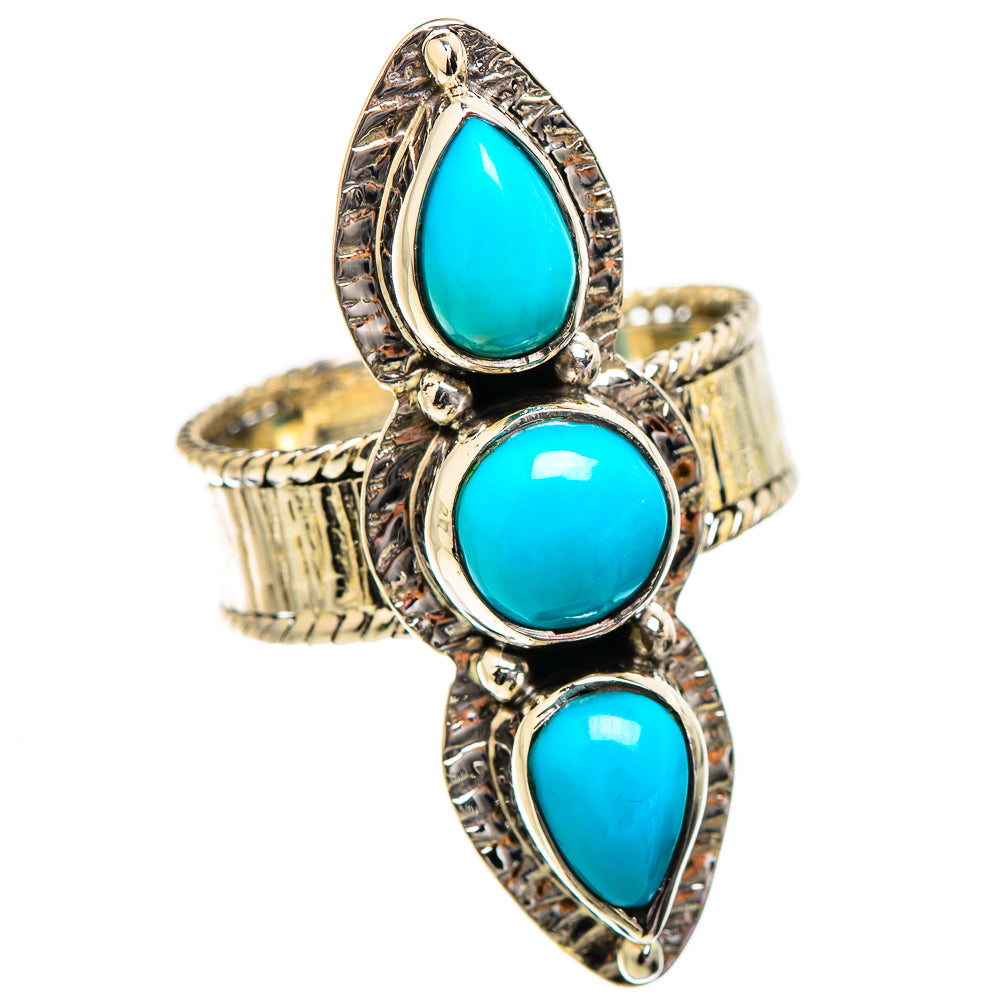 Sleeping Beauty Turquoise Rings handcrafted by Ana Silver Co - RING130355 - Photo 2