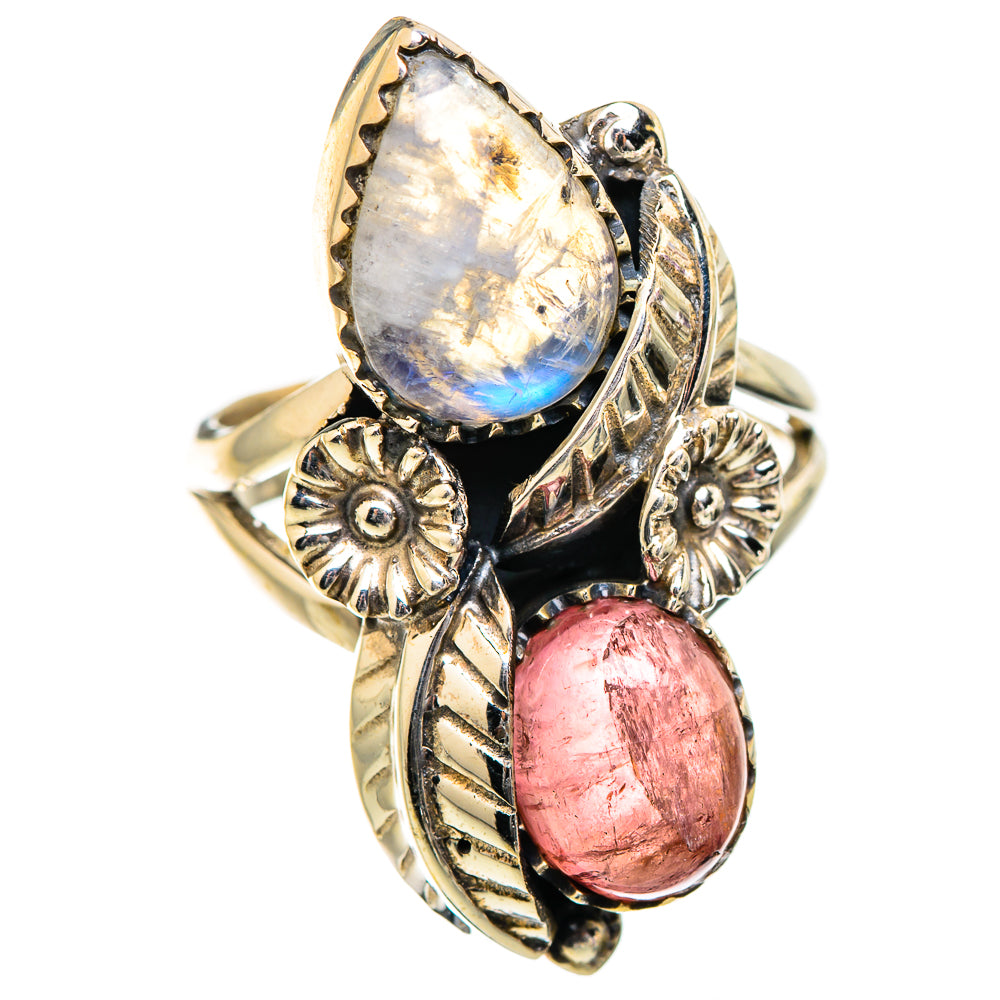 Rainbow Moonstone Rings handcrafted by Ana Silver Co - RING130370 - Photo 2