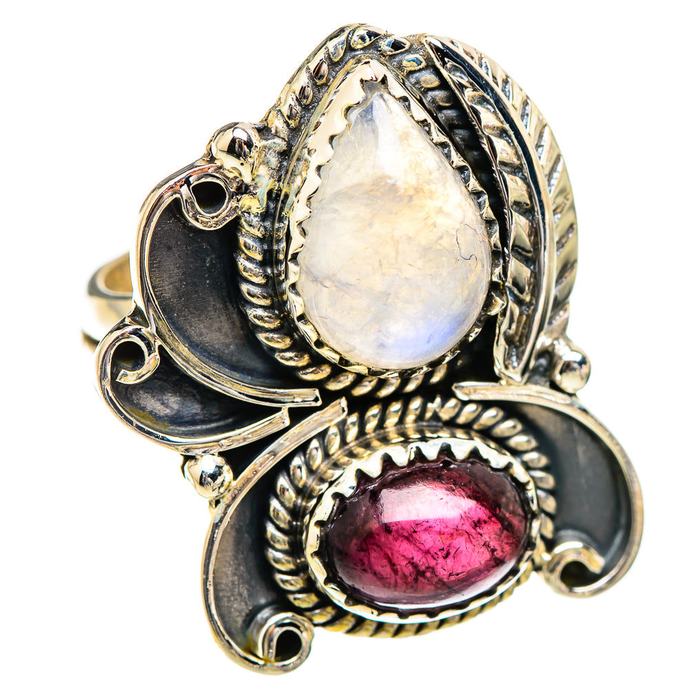 Rainbow Moonstone Rings handcrafted by Ana Silver Co - RING130371 - Photo 2