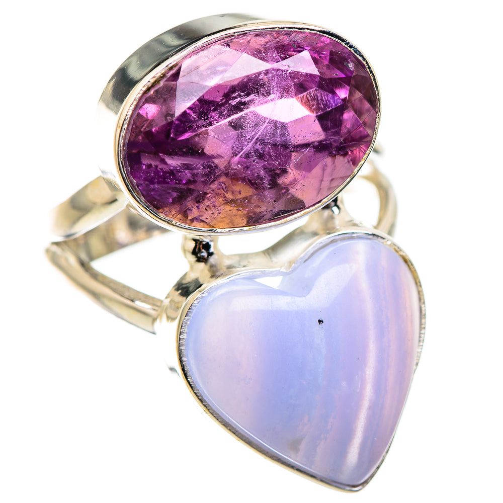 Blue Lace Agate Rings handcrafted by Ana Silver Co - RING130373 - Photo 2