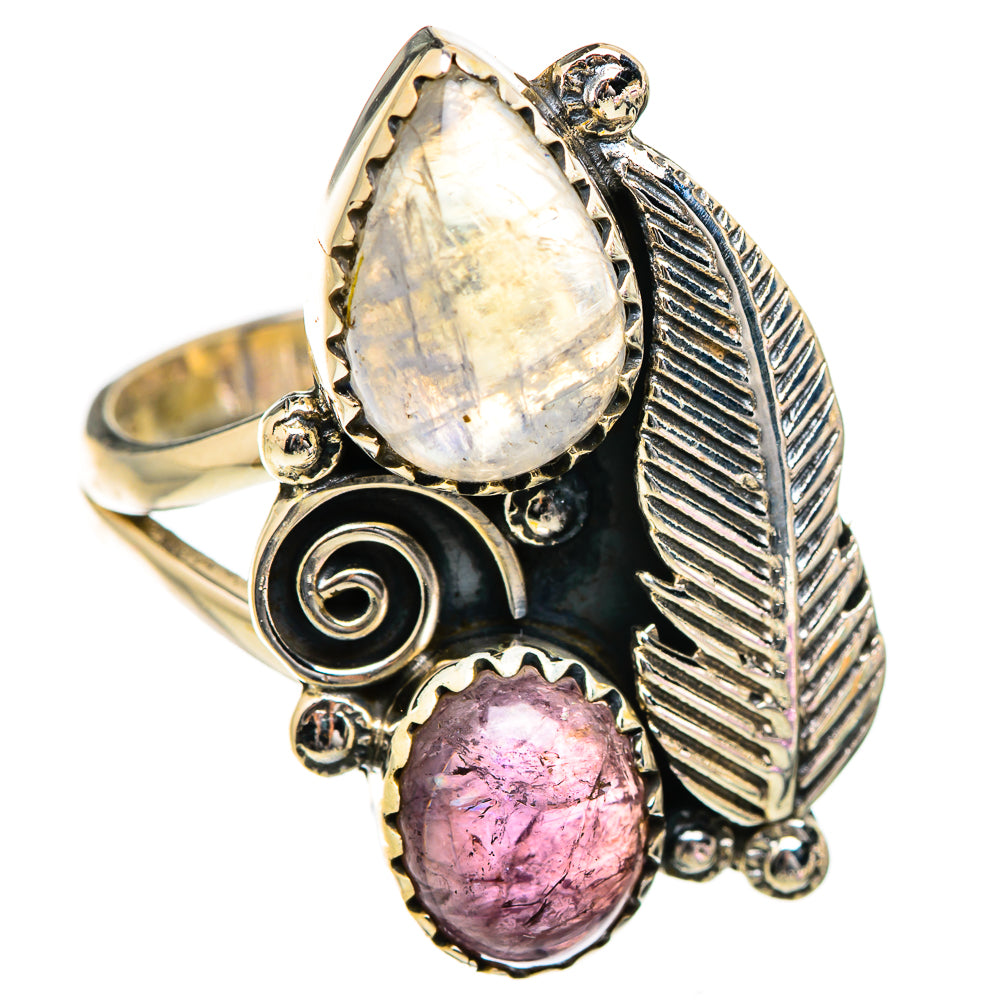 Rainbow Moonstone Rings handcrafted by Ana Silver Co - RING130374 - Photo 2
