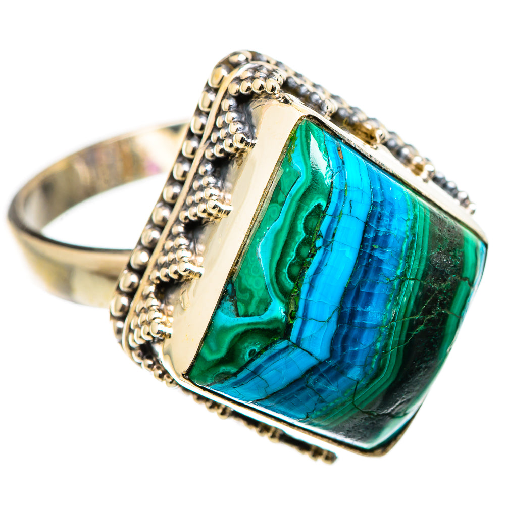 Malachite In Chrysocolla Rings handcrafted by Ana Silver Co - RING130376 - Photo 2