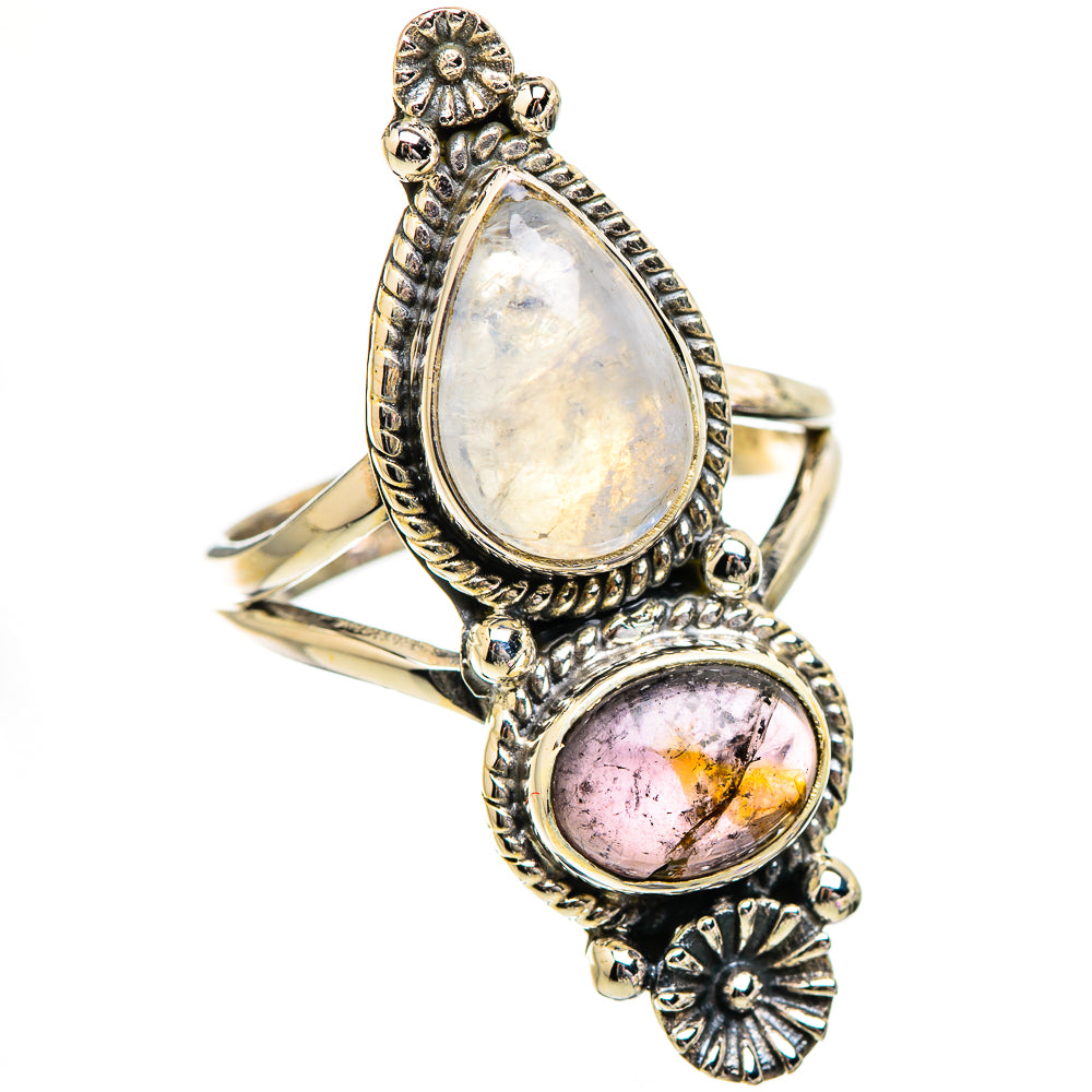 Rainbow Moonstone Rings handcrafted by Ana Silver Co - RING130377 - Photo 2