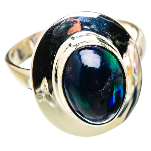Black Opal Rings handcrafted by Ana Silver Co - RING130380 - Photo 2
