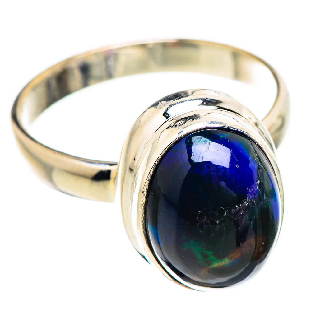 Black Opal Rings handcrafted by Ana Silver Co - RING130381 - Photo 2