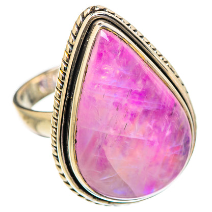 Pink Moonstone Rings handcrafted by Ana Silver Co - RING130400 - Photo 2