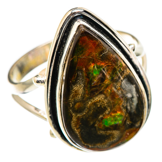 Ammolite Rings handcrafted by Ana Silver Co - RING130405 - Photo 2