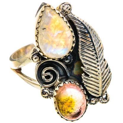 Rainbow Moonstone Rings handcrafted by Ana Silver Co - RING130409 - Photo 2