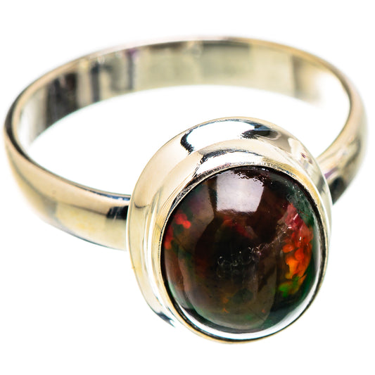 Black Opal Rings handcrafted by Ana Silver Co - RING130411 - Photo 2