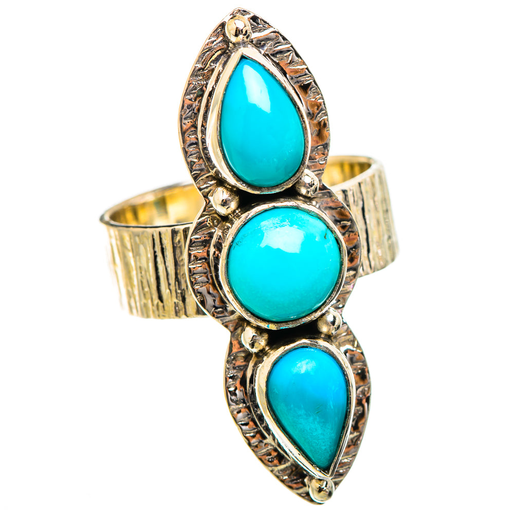 Sleeping Beauty Turquoise Rings handcrafted by Ana Silver Co - RING130414 - Photo 2