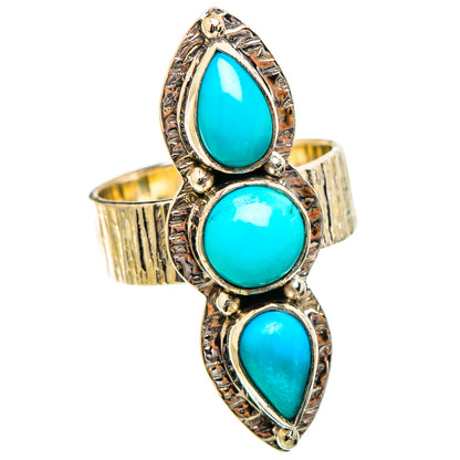 Sleeping Beauty Turquoise Rings handcrafted by Ana Silver Co - RING130414 - Photo 2