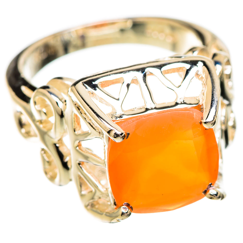 Peach Moonstone Rings handcrafted by Ana Silver Co - RING130425 - Photo 2