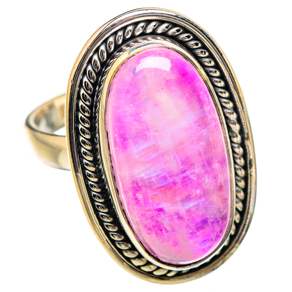 Pink Moonstone Rings handcrafted by Ana Silver Co - RING130428 - Photo 2