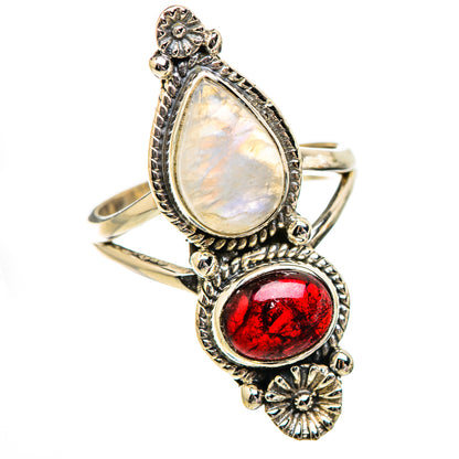 Rainbow Moonstone Rings handcrafted by Ana Silver Co - RING130431 - Photo 2