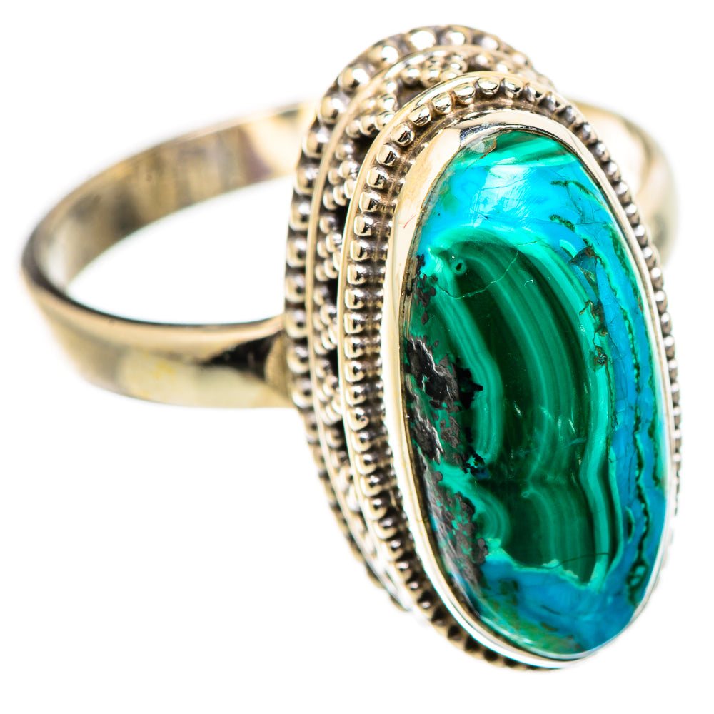 Malachite In Chrysocolla Rings handcrafted by Ana Silver Co - RING130435 - Photo 2