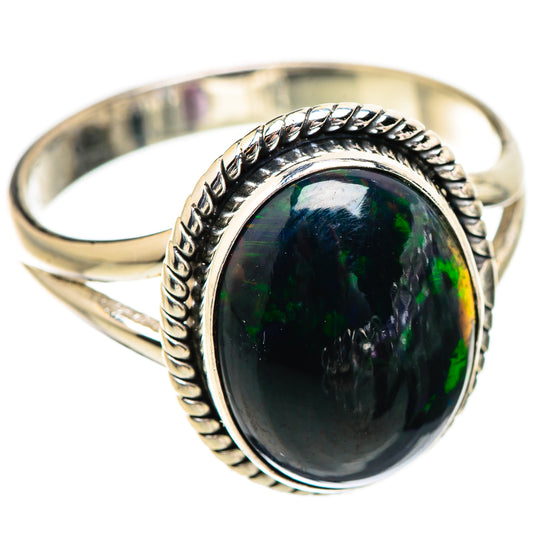 Black Opal Rings handcrafted by Ana Silver Co - RING130439 - Photo 2