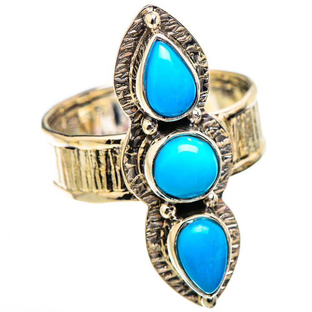 Sleeping Beauty Turquoise Rings handcrafted by Ana Silver Co - RING130445 - Photo 2