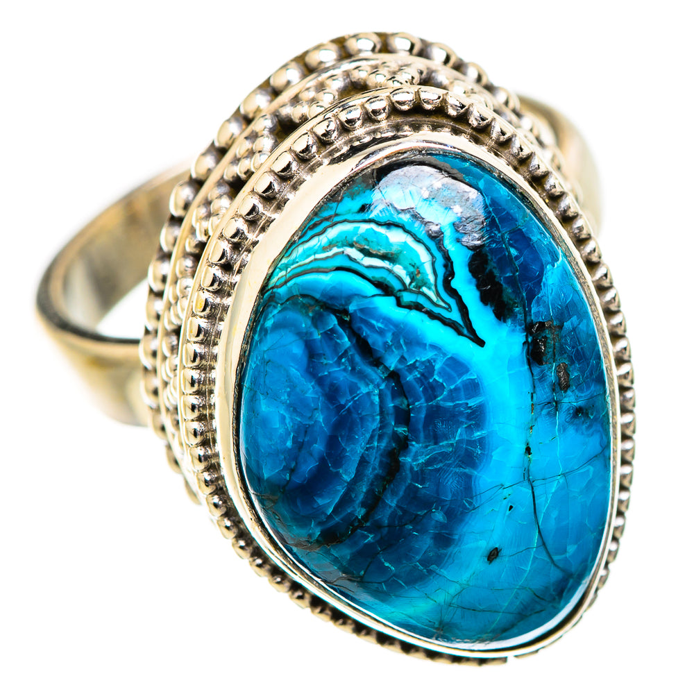 Chrysocolla In Malachite Rings handcrafted by Ana Silver Co - RING130448 - Photo 2