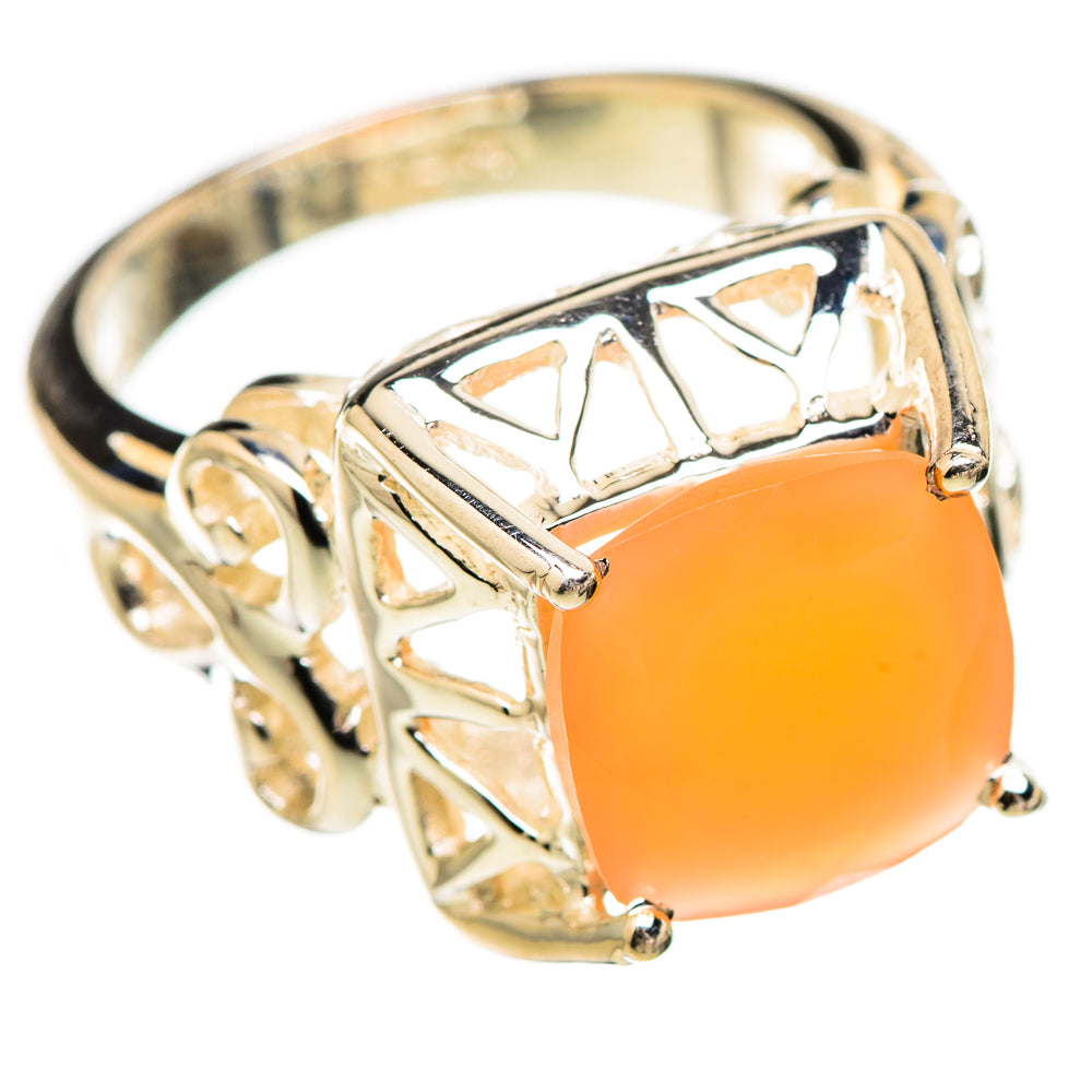 Peach Moonstone Rings handcrafted by Ana Silver Co - RING130456 - Photo 2