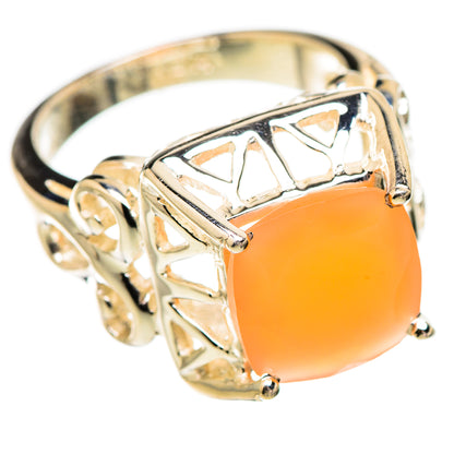 Peach Moonstone Rings handcrafted by Ana Silver Co - RING130456 - Photo 2