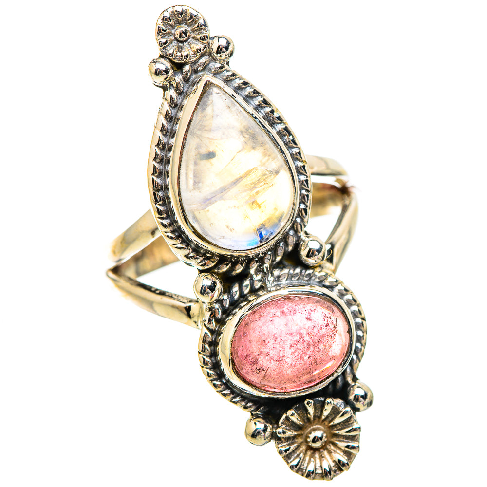 Rainbow Moonstone Rings handcrafted by Ana Silver Co - RING130460 - Photo 2