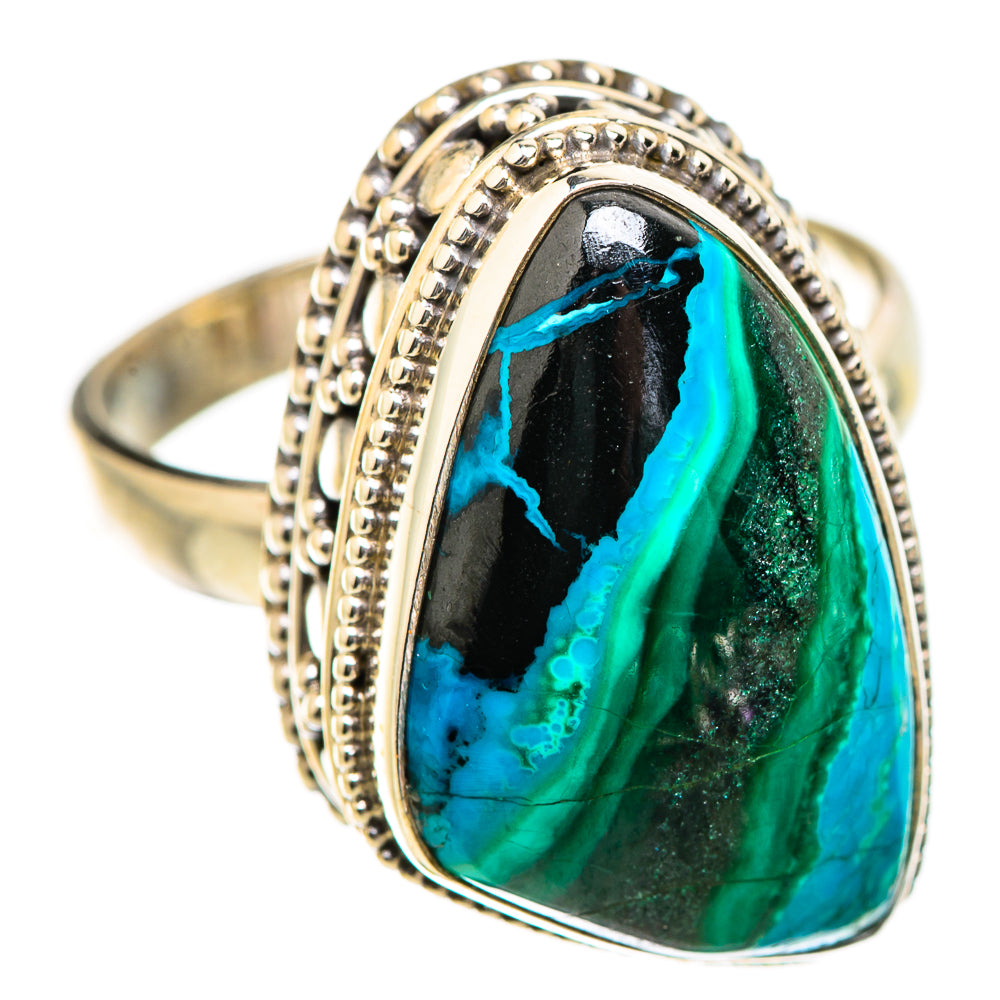 Chrysocolla In Malachite Rings handcrafted by Ana Silver Co - RING130464 - Photo 2
