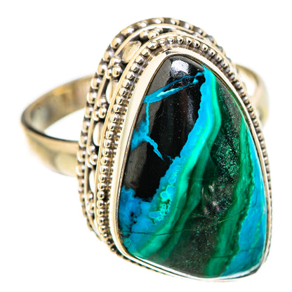 Chrysocolla In Malachite Rings handcrafted by Ana Silver Co - RING130464 - Photo 2