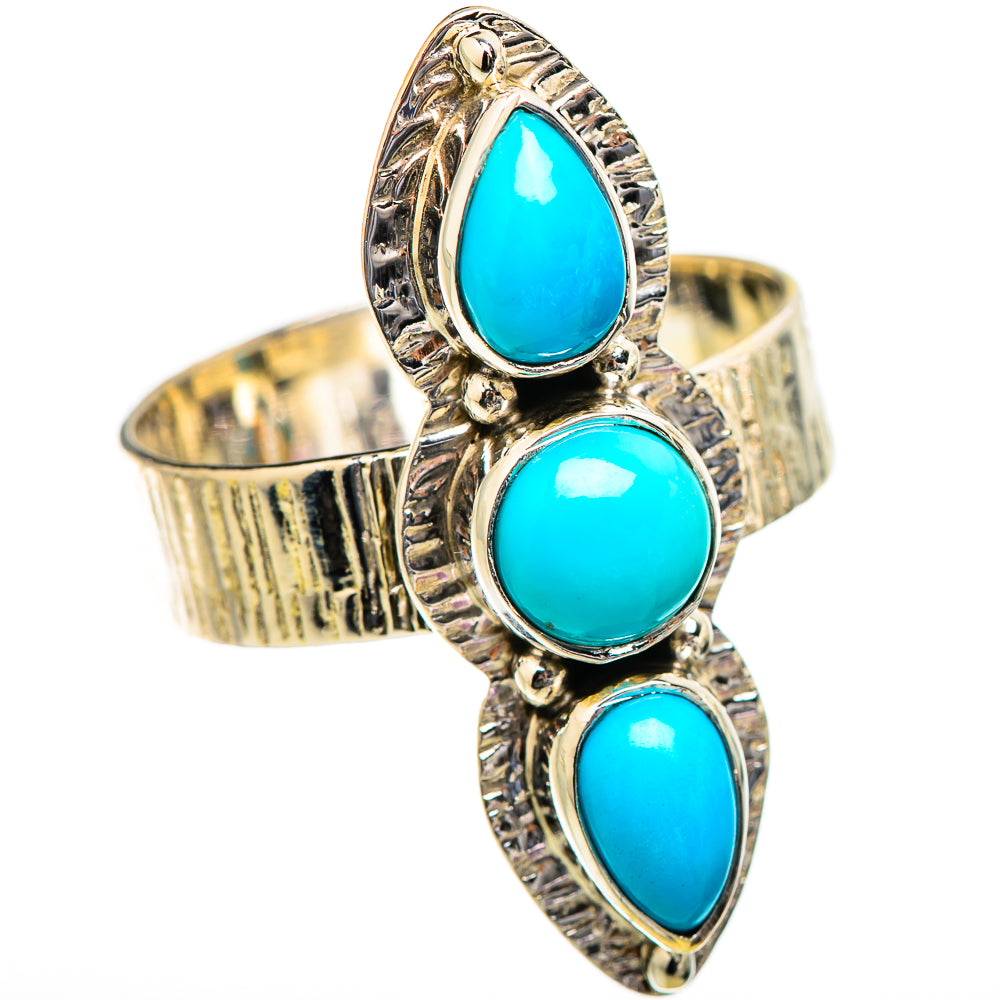 Sleeping Beauty Turquoise Rings handcrafted by Ana Silver Co - RING130472 - Photo 2