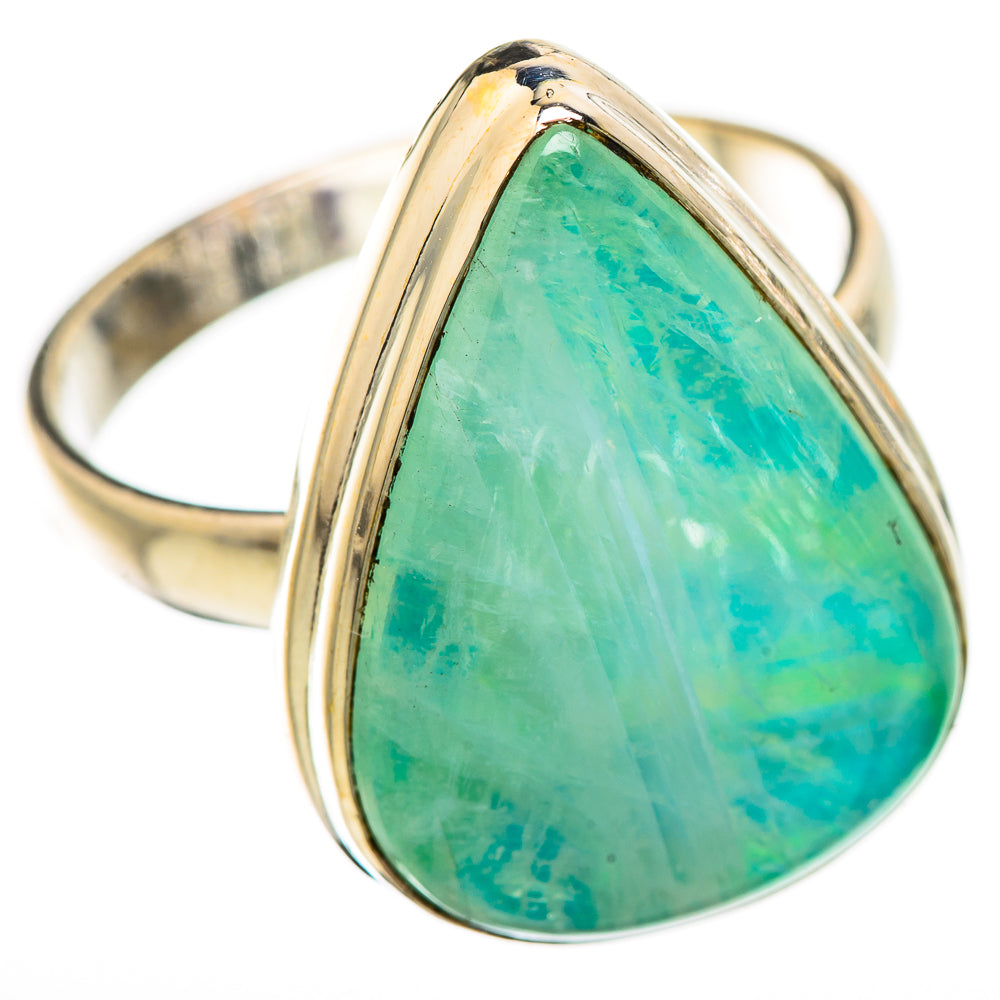 Green Moonstone Rings handcrafted by Ana Silver Co - RING130481 - Photo 2