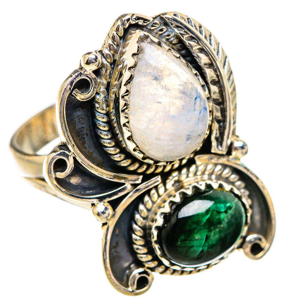 Rainbow Moonstone Rings handcrafted by Ana Silver Co - RING130482 - Photo 2